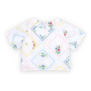 the new society - Bluse mit Blumen-Hyazinthen-Stickerei zum Binden | Weiß