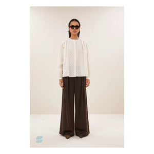 By Bar - Nyka Weave Organische Baumwollbluse | Ecru