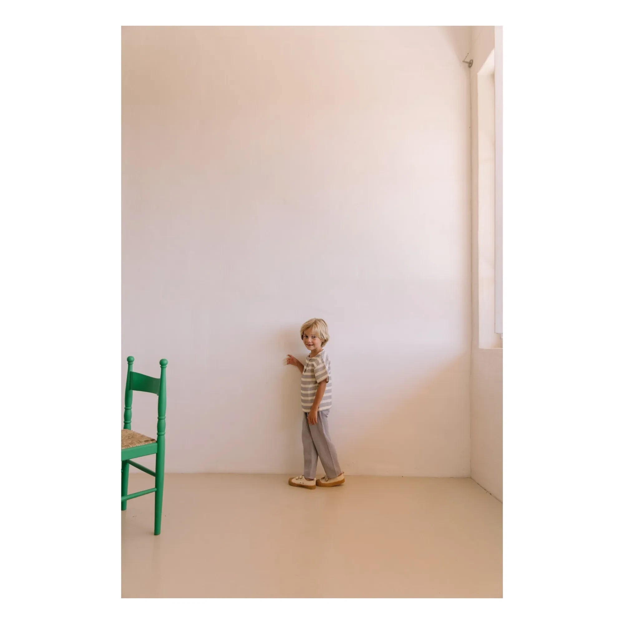 Studio Bohème - Cousin Gaze Bio-Baumwoll-Waffelhose | Grau-Blau