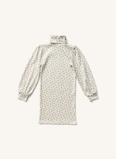Soor Ploom - Calico Ballonärmel Rollkragenkleid | Ecru