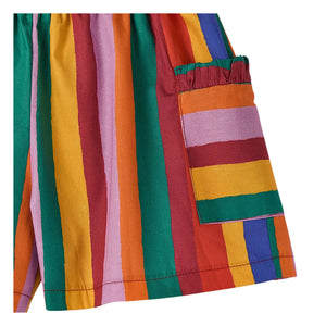 Fabula - Gestreifte Shorts | Rot