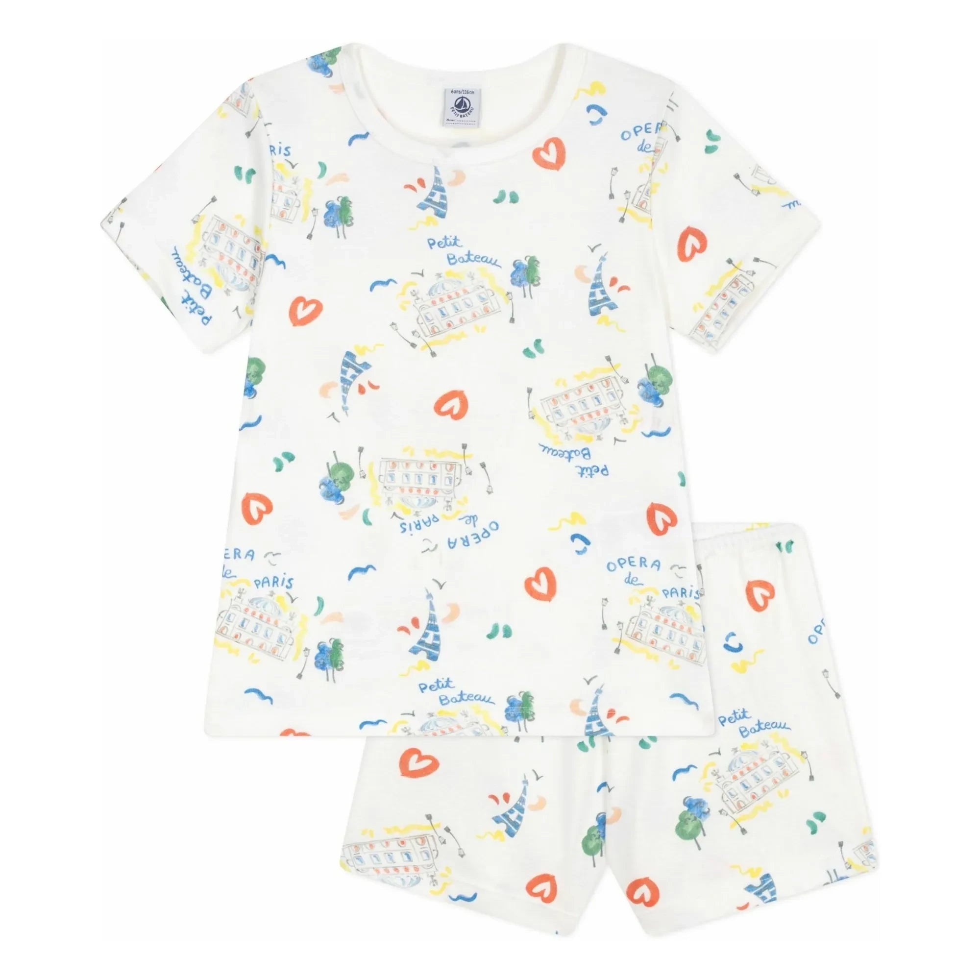 Petit Bateau - Opera Shorty Schlafanzug | Weiß