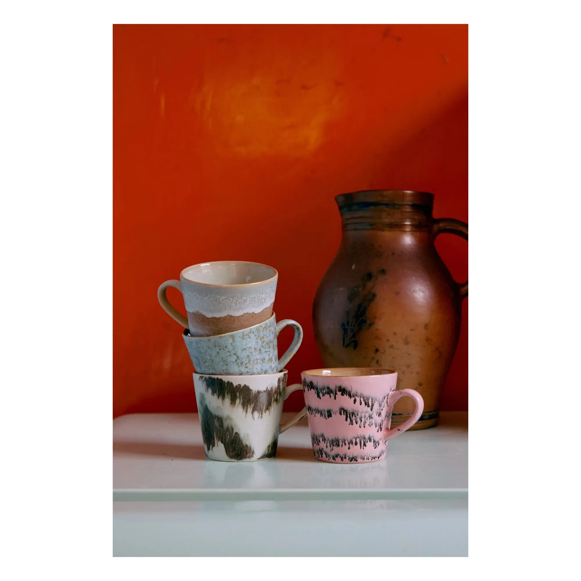 HKliving - Dada Cappuccino Tassen - 4er Set