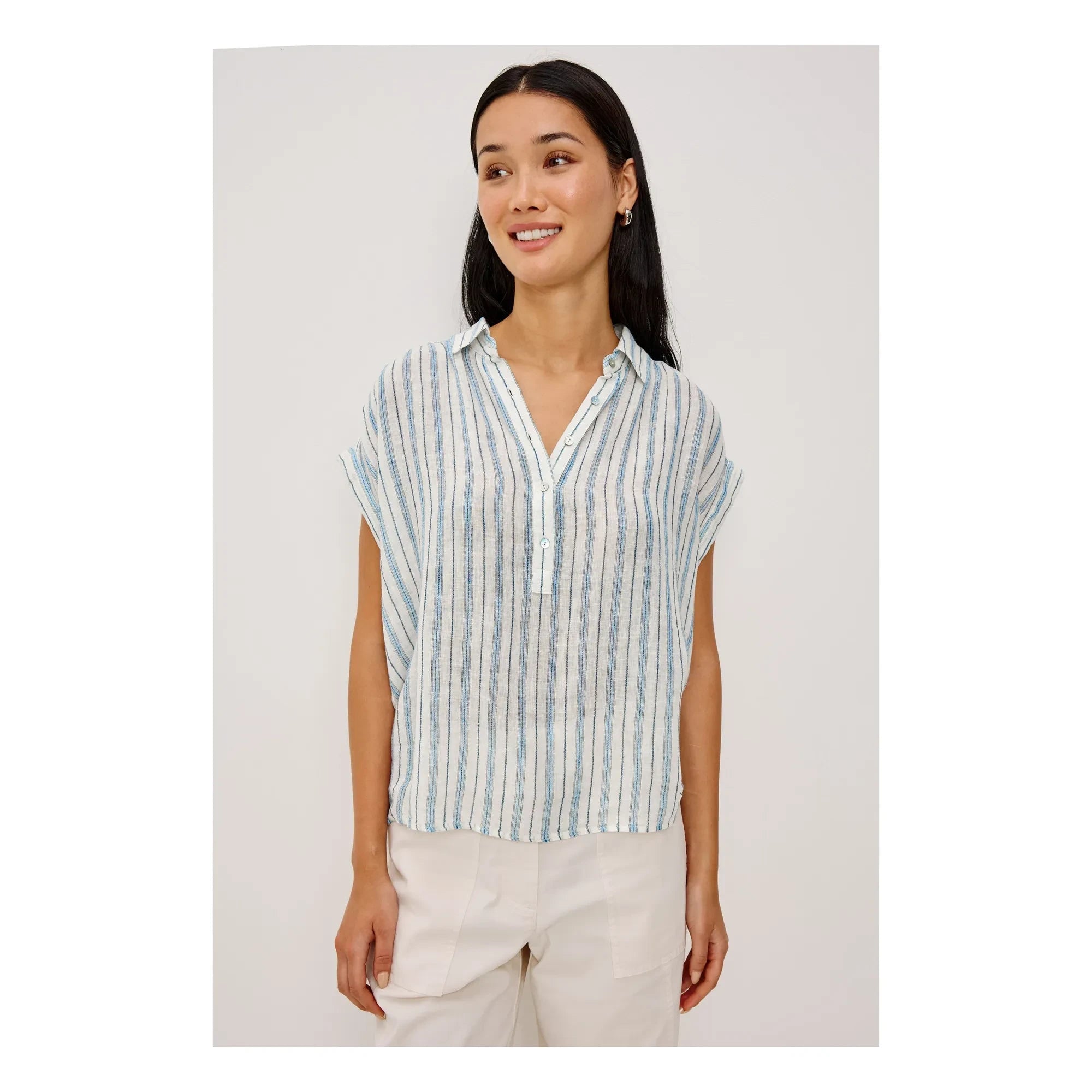 Rails - Gestreifte Bluse Tuscany | Hellblau