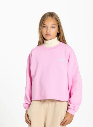 Smallable Kid - Plum "Keep On Moving" Organic Baumwoll-Sweatshirt | Verblasstes Rosa