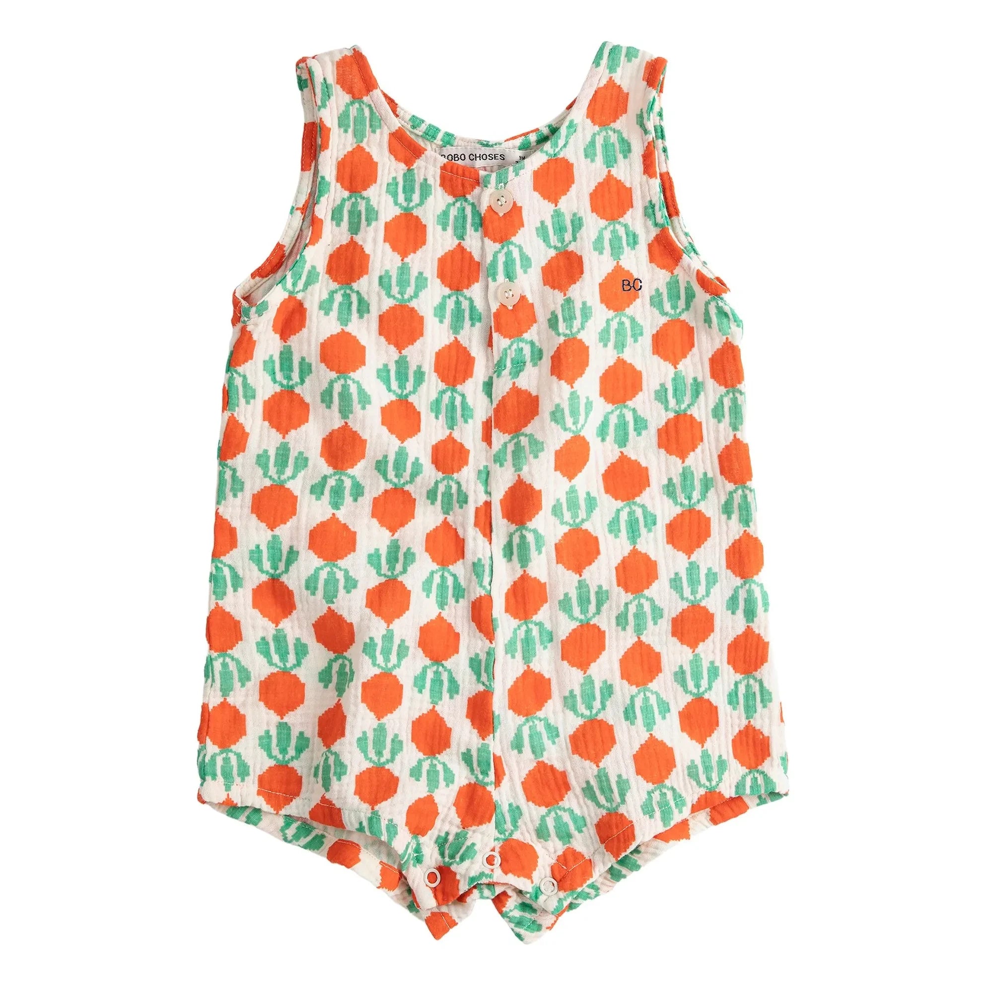 Bobo Choses - Rettich Bio-Baumwoll-Musselin-Strampler | Ecru
