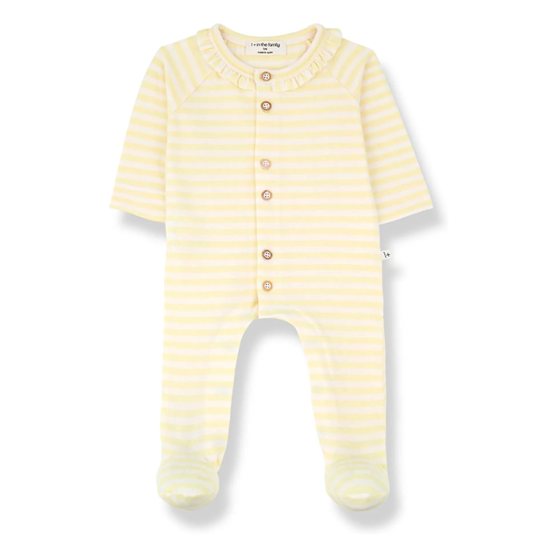1+ in the family - Camila Gestreifter Pyjama | Blassgelb