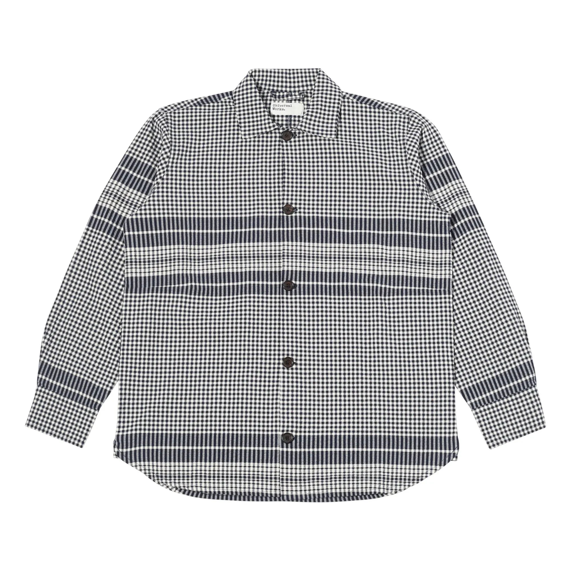 Universal Works - Hemd | Navy - Gebrochenes Weiß
