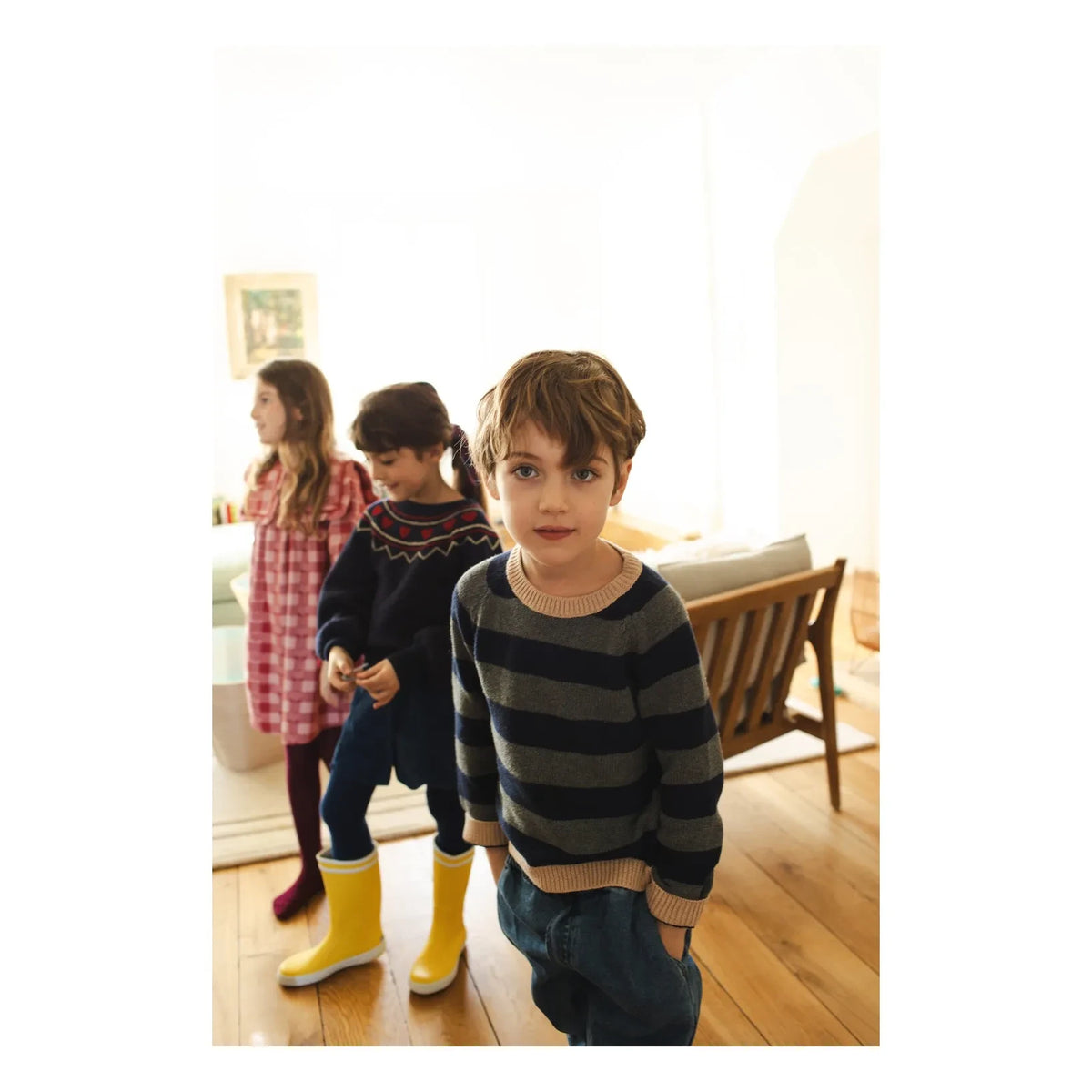 Louis Louise - Gestreifter Rentierpullover | Grau