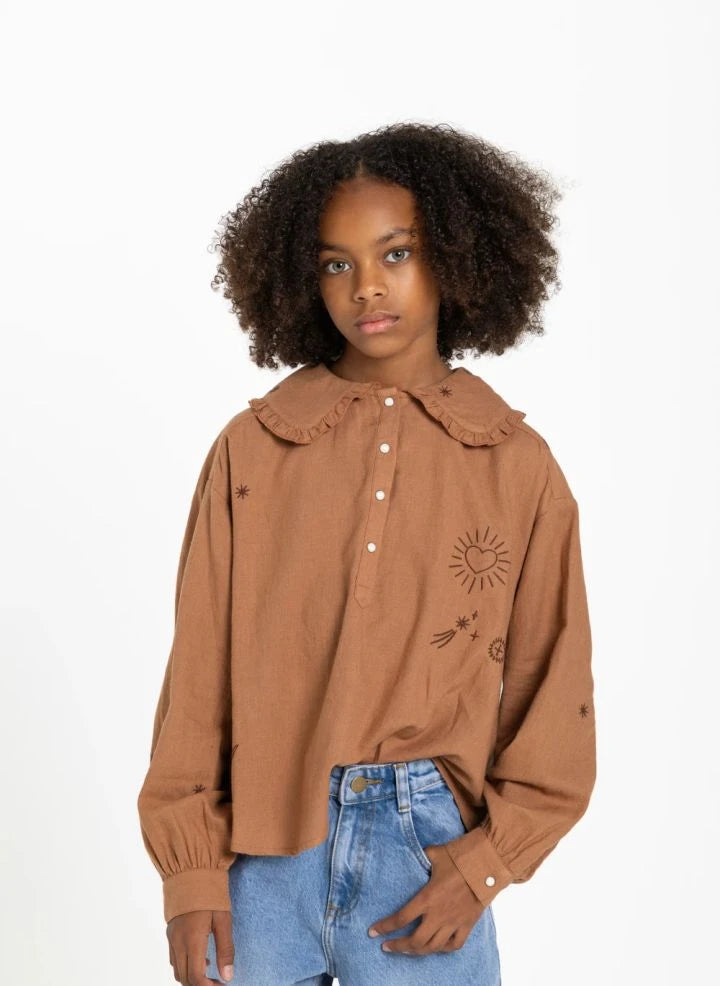 Hundred Pieces - Candy Stars Bluse | Braun