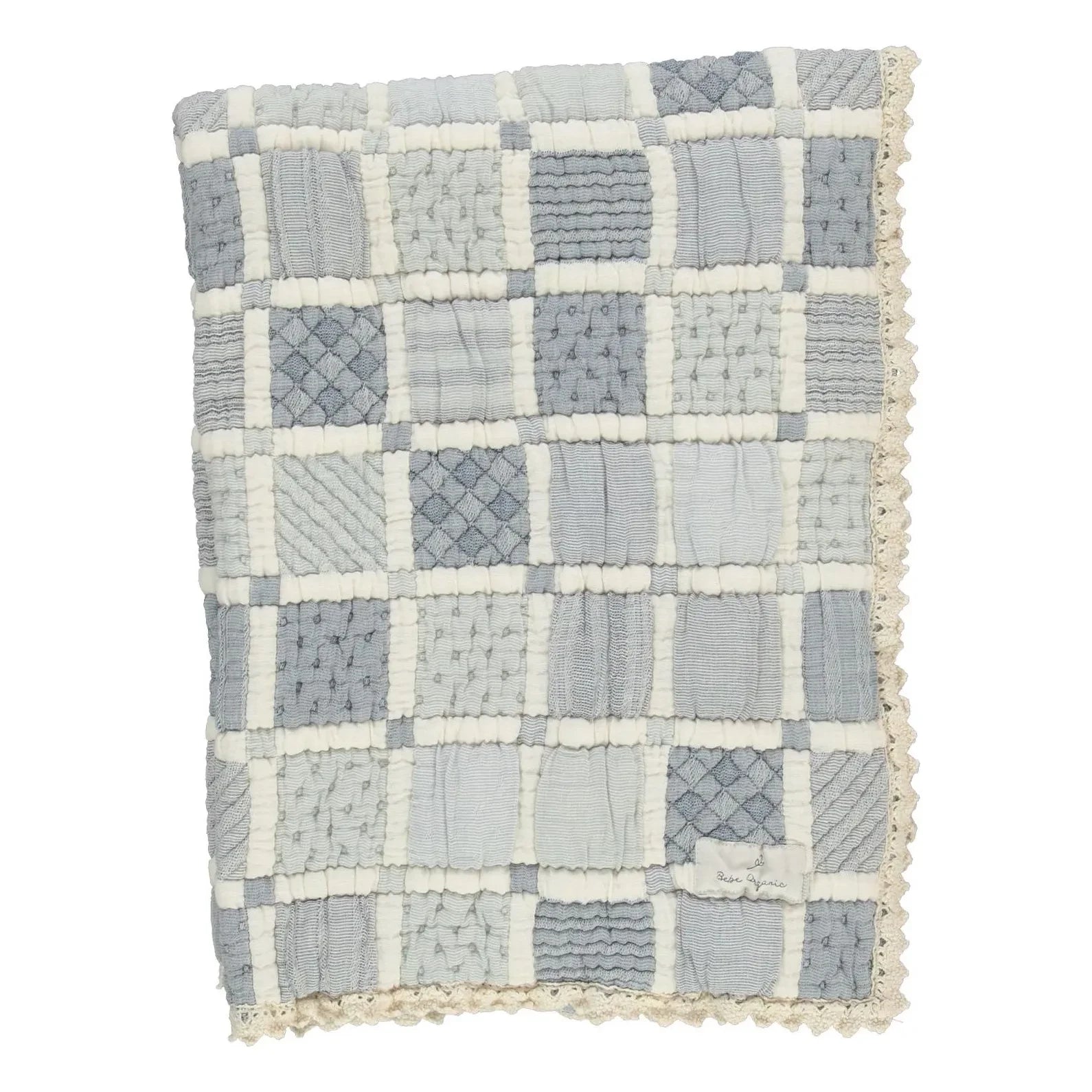 Bebe Organic - Mai Bio-Baumwoll-Patchworkdecke | Blau