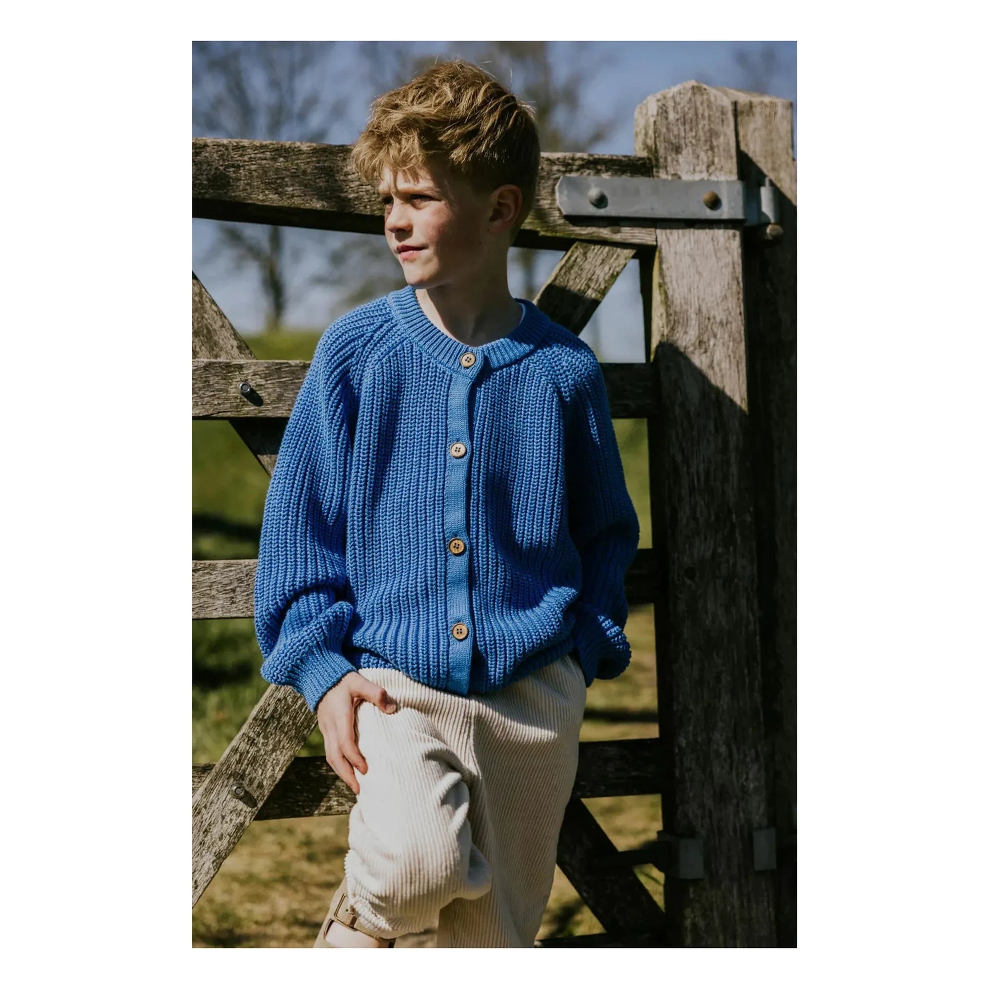 Yuki - Raglan-Cardigan aus Bio-Baumwolle | Blau