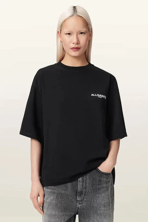 AllSaints Damen Baumwoll Oversize T-Shirt HALIS