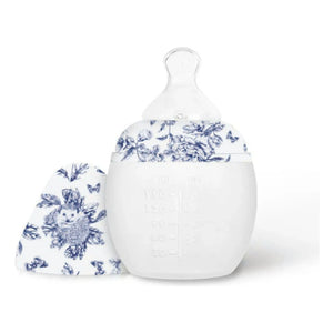 Elhée - Toile de Jouy Babyflasche aus medizinischem Silikon und physiologischem Sauger - Elhée x Tartine et Chocolat | Marineblau