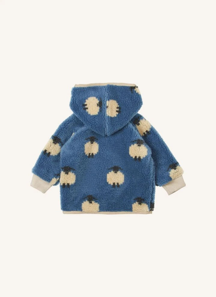 Emile et Ida - Blaue Baby-Schaffell-Sherpa-Jacke