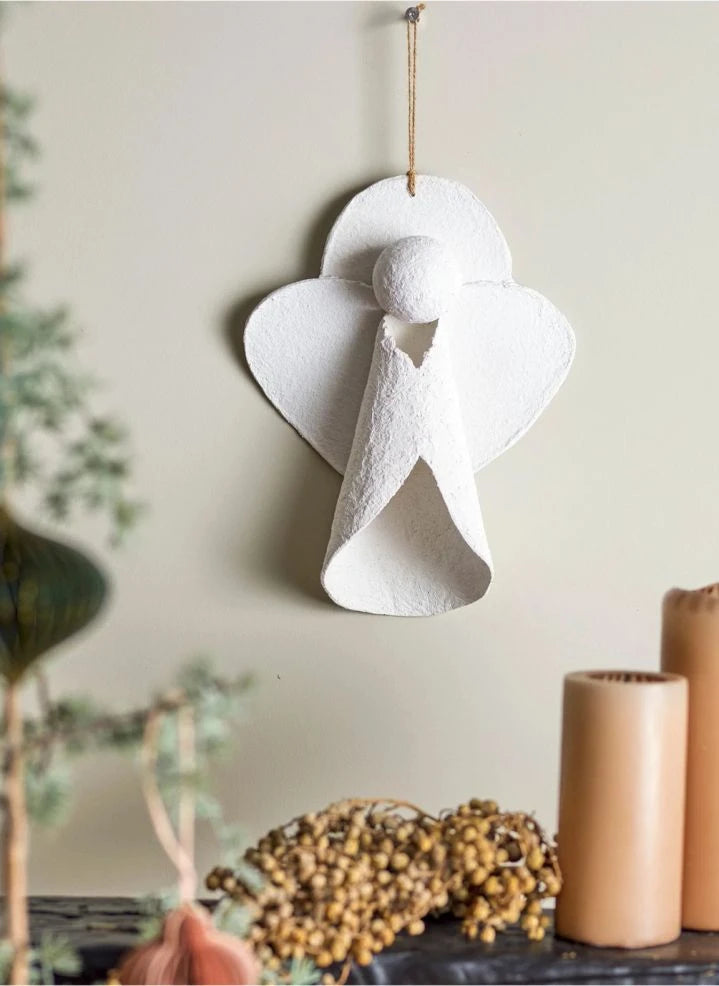 Bloomingville - Argelers Papiermaché Weihnachtsdeko | Weiß