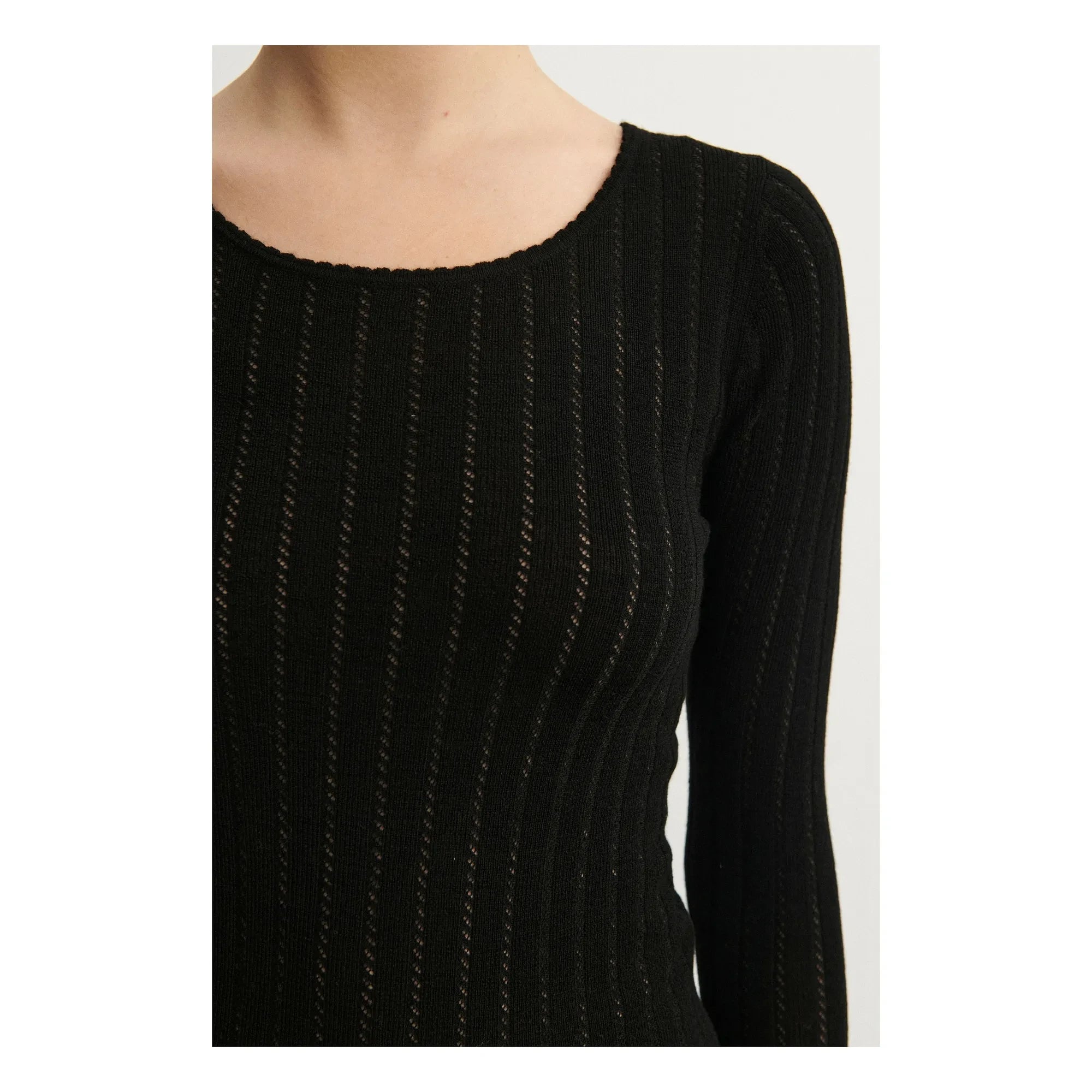 FUB - Slip aus Pointelle Merinowolle - Damenkollektion | Schwarz