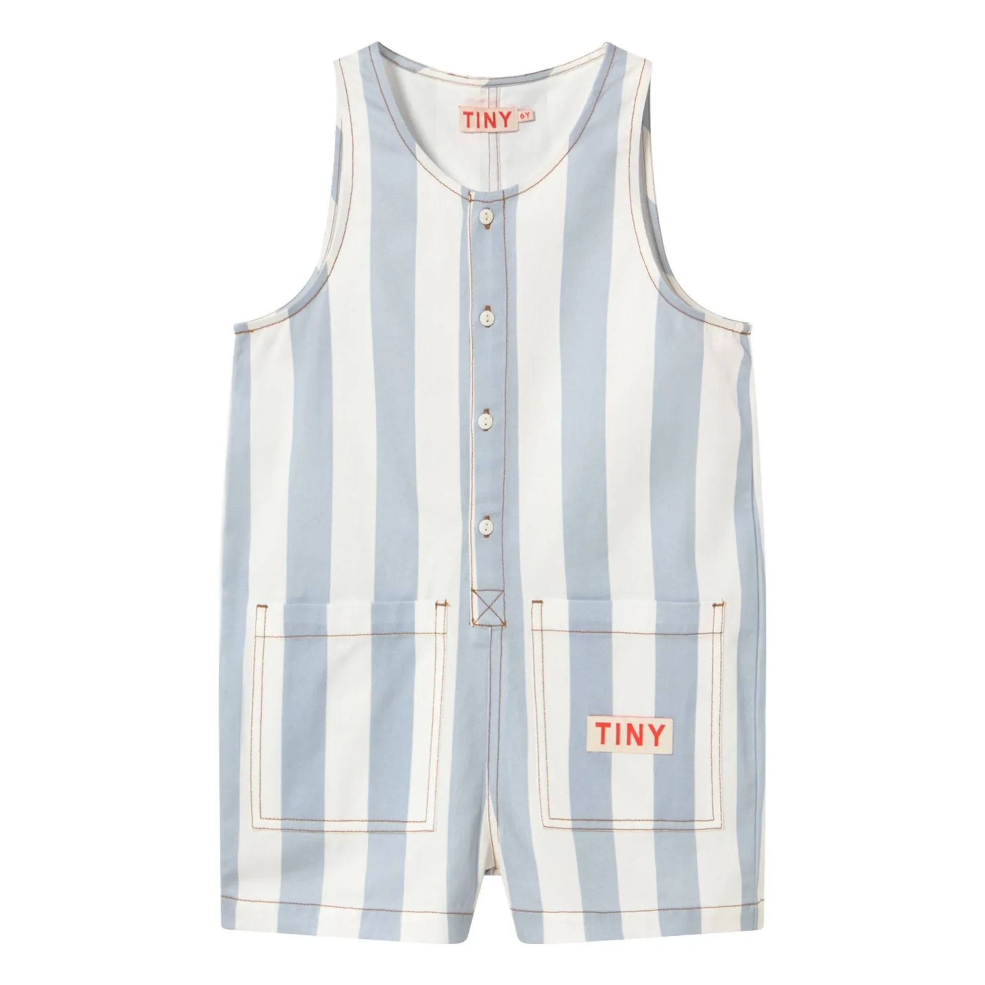Tinycottons - Overall aus blauem Twill mit feinen Streifen