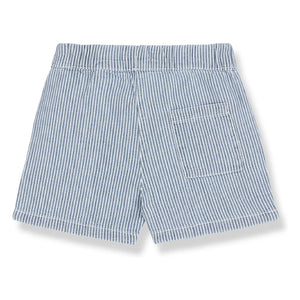 1+ in the family - Andratx Çizgili Denim Bermuda Şort Organik Pamuk | Açık Mavi