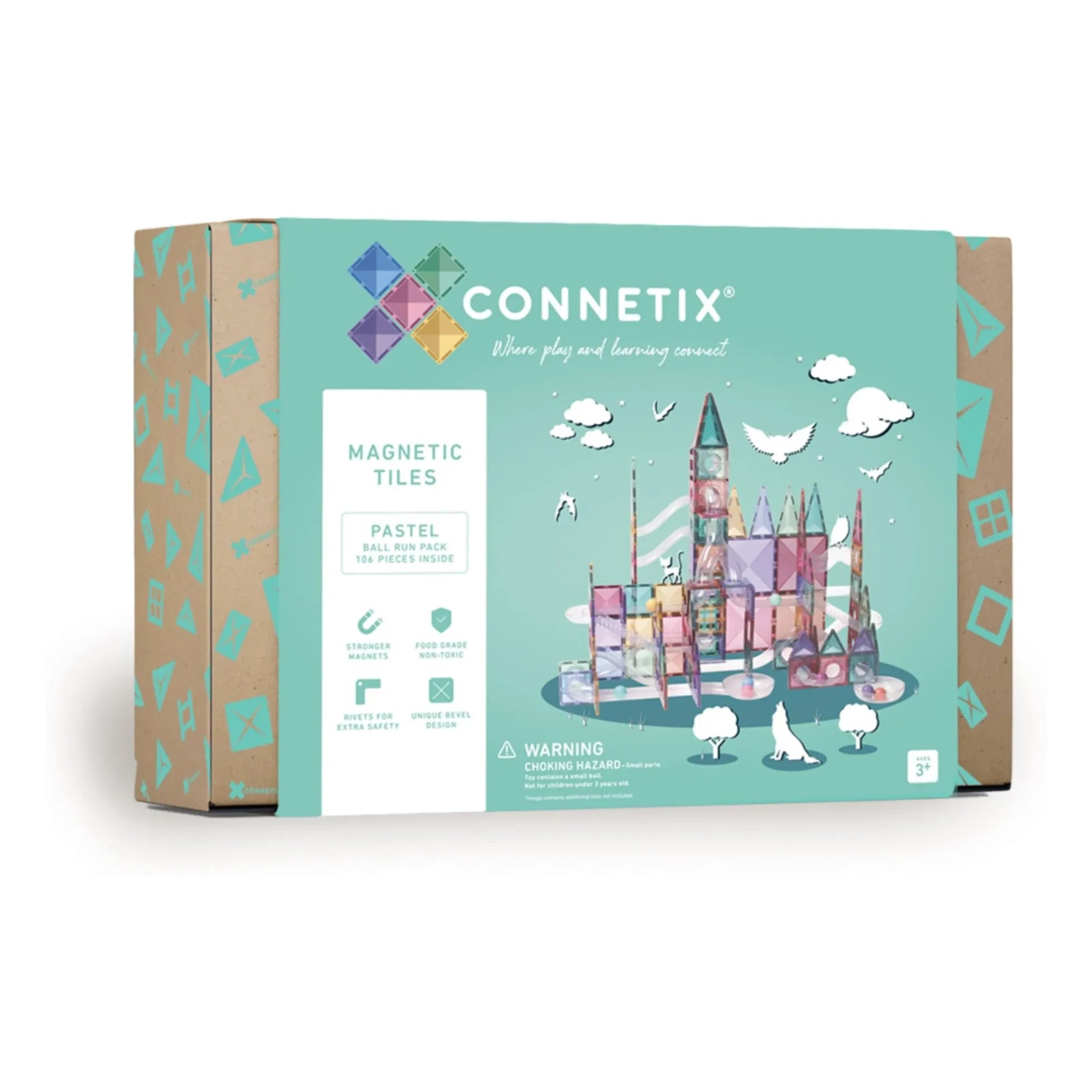 Connetix - Kugelbahn-Paket - 106 Teile | Pastell