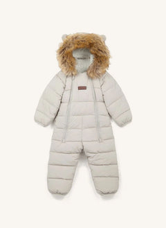 Töastie - Wasserdichter Kapuzen-Cloud-Mantel aus recyceltem Fleece | Blanc/Écru