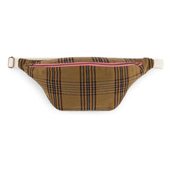 Rose in April - Braune Tartan-Gürteltasche
