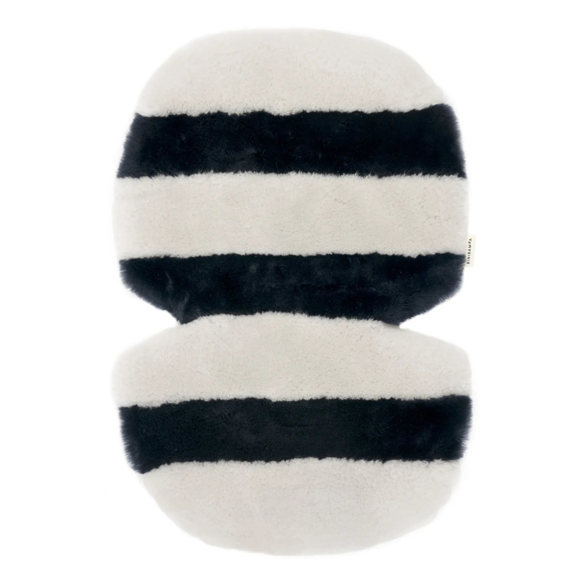 BINIBAMBA - Lammfell-Matte für Kinderwagen oder Stubenwagen | Half Moon Stripe