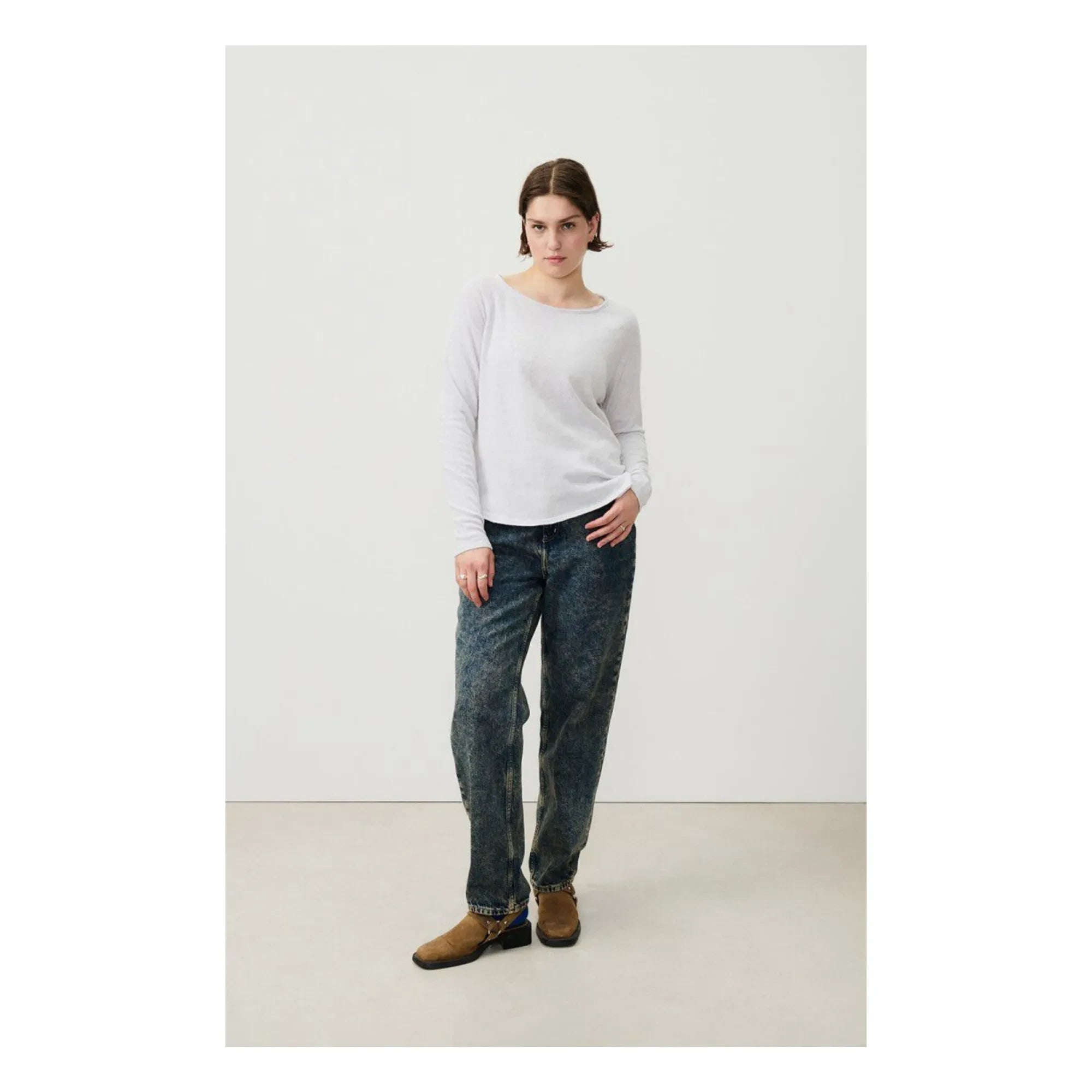 American Vintage - Sonoma Langarmshirt mit U-Boot-Ausschnitt | Hellaschgrau