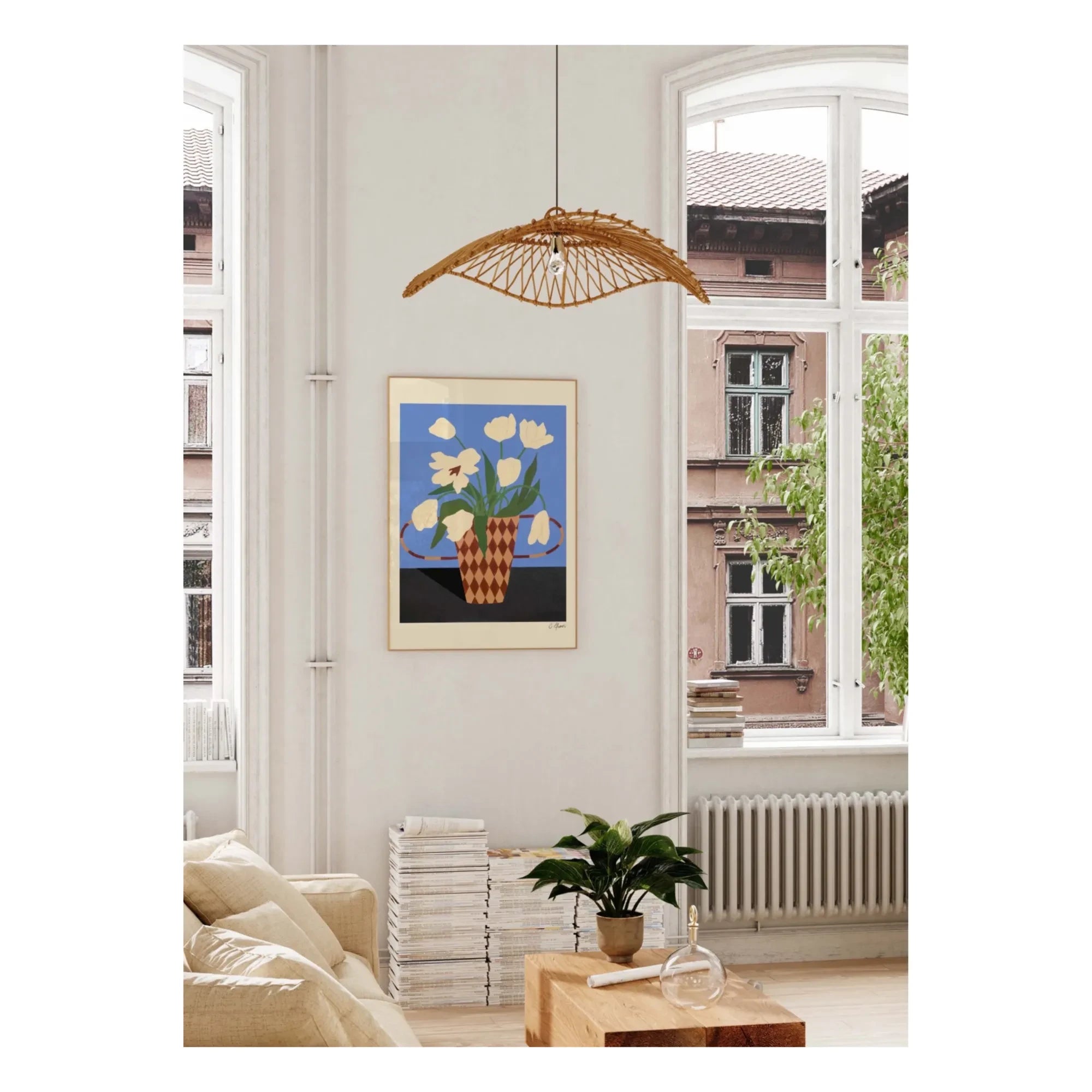 Carla Llanos – Poster „Weiße Blumen“
