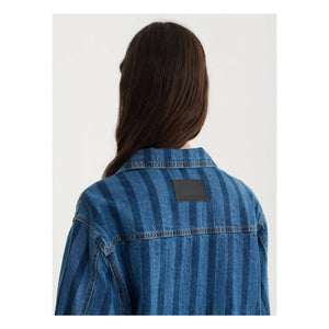 Bobo Choses - Blaue Jeansjacke mit Streifen aus Bio-Baumwolle
