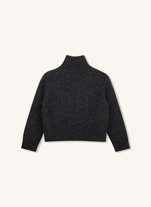 Zadig & Voltaire - Wollpullover mit Schulterknöpfen und Flügelärmeln | Kohlegrau