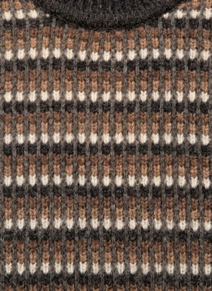 Finger in der Nase - Mathis Jacquard Merinowolle Pullover | Braun