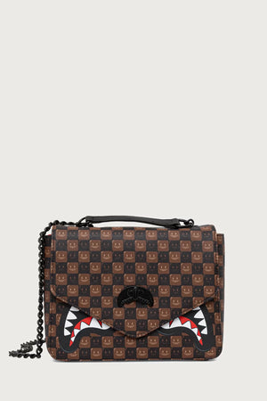 Sprayground - Braun Verstellbare Schultertasche mit Haien aus Paris 910B9310NSZ