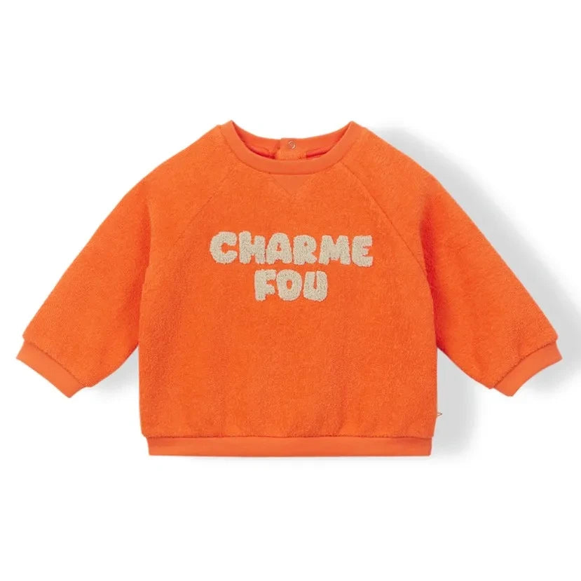Arsène et Les Pipelettes - "Crazy Charm" Terry Sweatshirt | Turuncu
