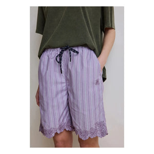 Hod - Domitille Baumwollshorts mit Streifen | Lila