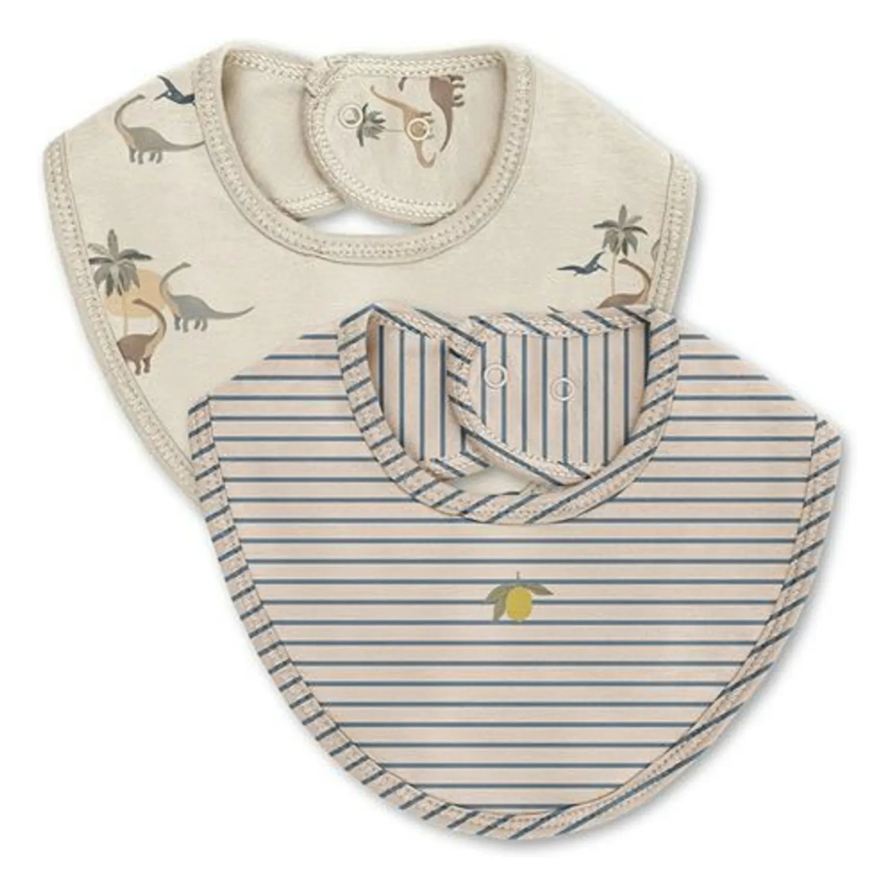Konges Sløjd - Lätzchen-Set Dino (2 Stk.) | Beige