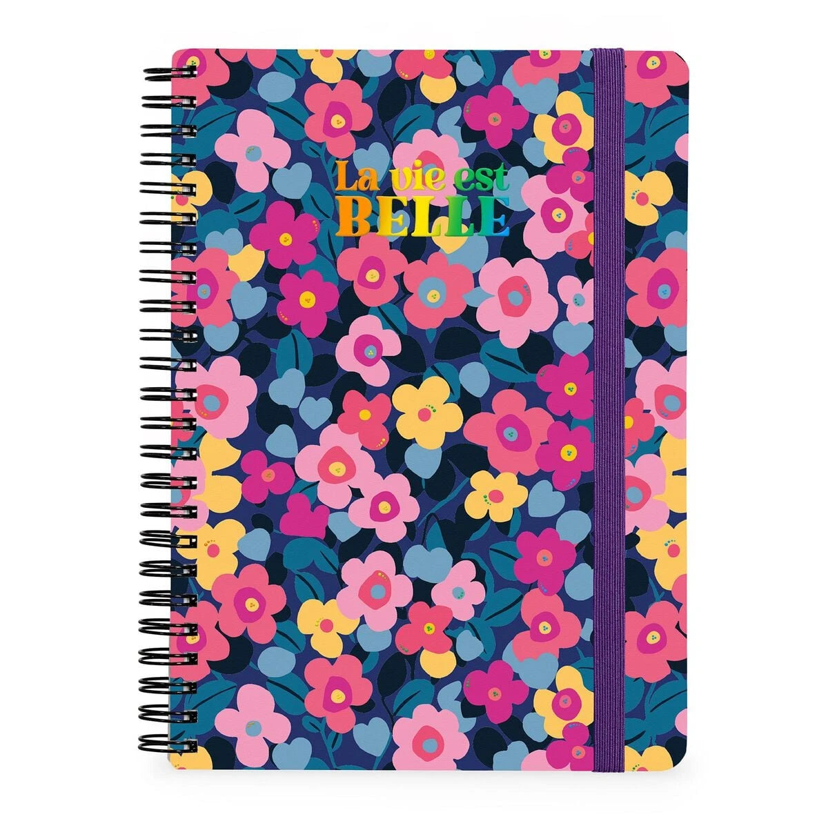 Legami - A4 Çizgili Defter Resimli Sert Kapak - Çiçekler - Spiral Ciltli