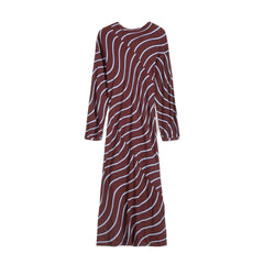 Bobo Choses – Psychedelisch gestreiftes Kleid | Burgunderrot