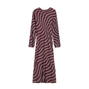 Bobo Choses – Psychedelisch gestreiftes Kleid | Burgunderrot