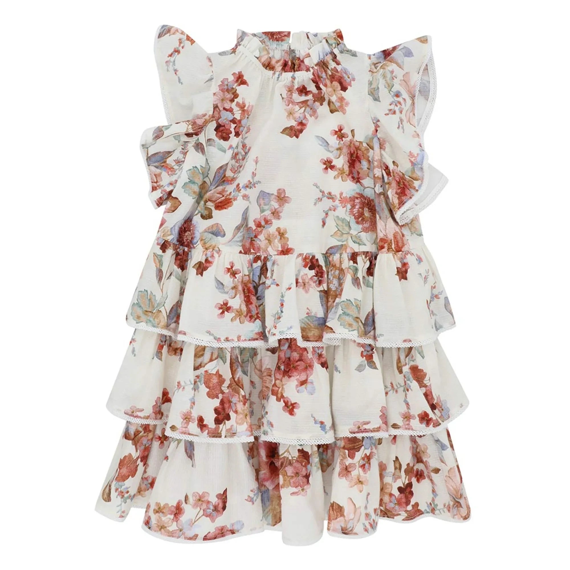 Zimmermann – Awaken Volantkleid mit Blumenmuster | Gebrochenes Weiß
