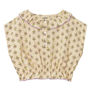 Cozmo - Dara Fleurie Bio-Baumwollbluse | Lavendel