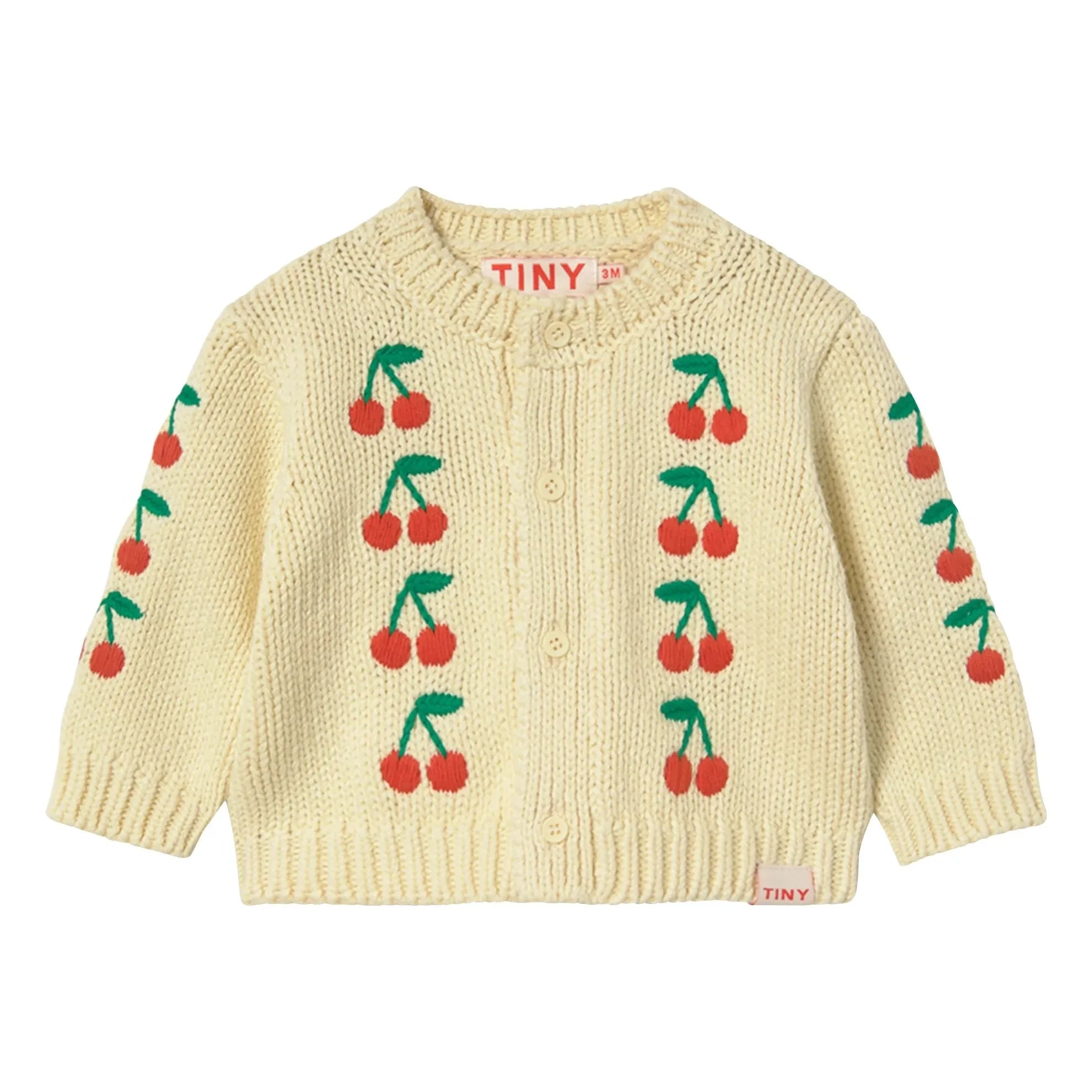 Tinycottons - Kirschen Cardigan | Blassgelb