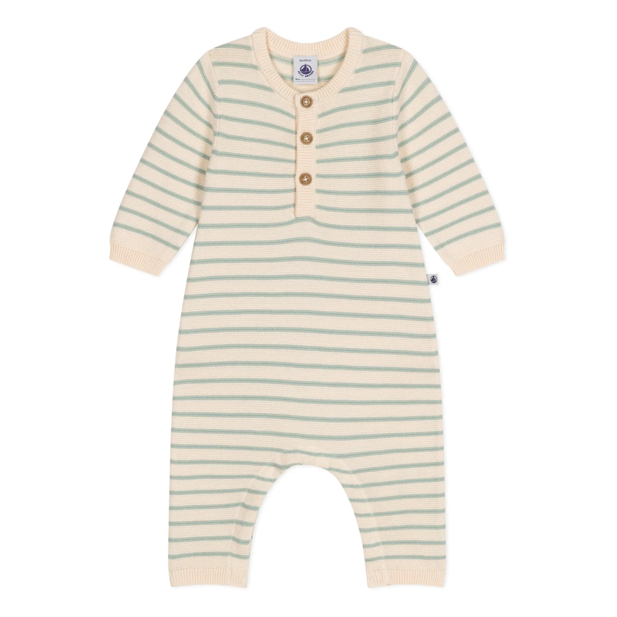 Petit Bateau - Strampler aus Marrant-Mousse-Strick | Beige