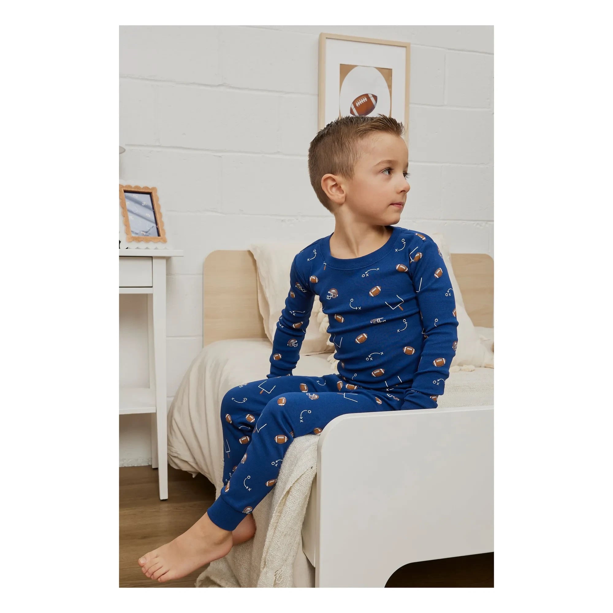 Petit Lem - Bio-Baumwoll-Fußball-Pyjama | Dunkelblau