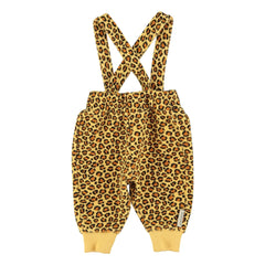 Piupiuchick - Leopard Latzhose Bio-Baumwollfleece | Senf
