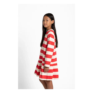 Smallable Kid – Gestreiftes T-Shirt-Kleid „Azalea“ | Rot