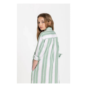 Smallable Kid - Gestreiftes Leya Hemdkleid | Minzgrün