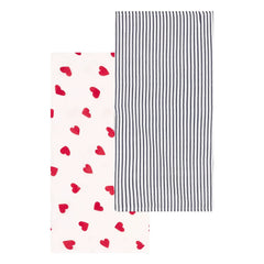 Petit Bateau – Batch 2 Wickelunterlage mit Herzmuster | Weiß