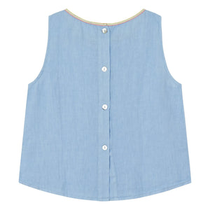 Dr Bloom - Top-Kettenbluse | Hellblau