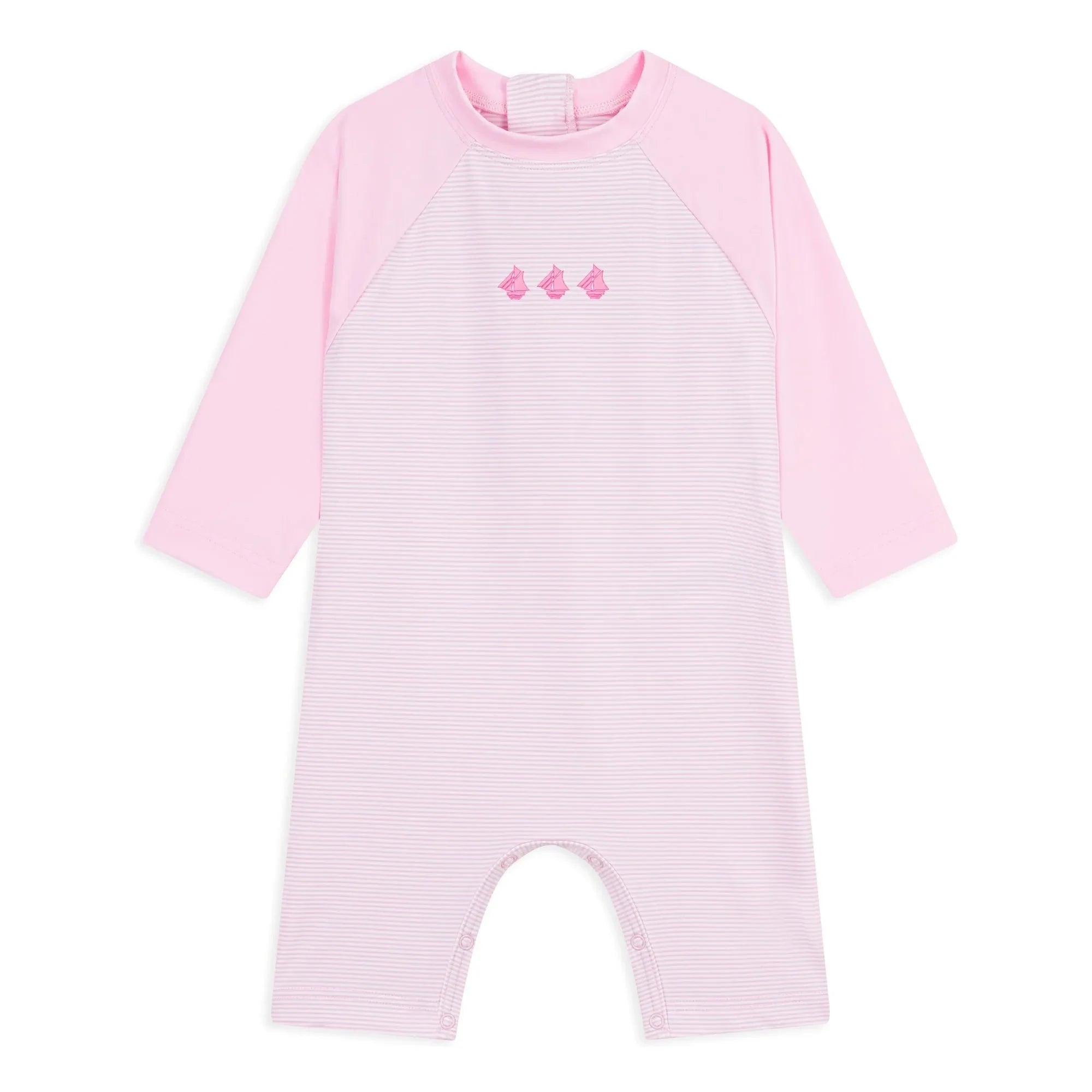 Petit Bateau - Gestreifter UV-Badeanzug | Rosa